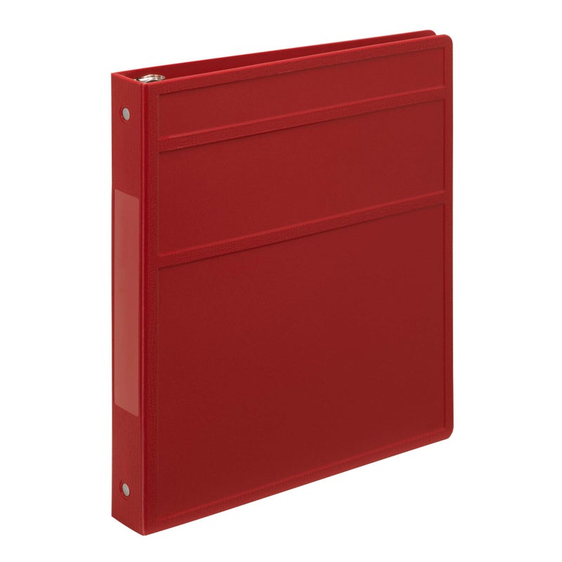 Carstens 1-Inch Heavy Duty 3-Ring Binder - Side Opening,Brick Red, Durable Plastic, Precision No-Gap Rings, Waterproof Cover, No Pockets, Holds 125 US Letter Sheets, BPA-Free, Made in USA (8718-3R) - Image 1